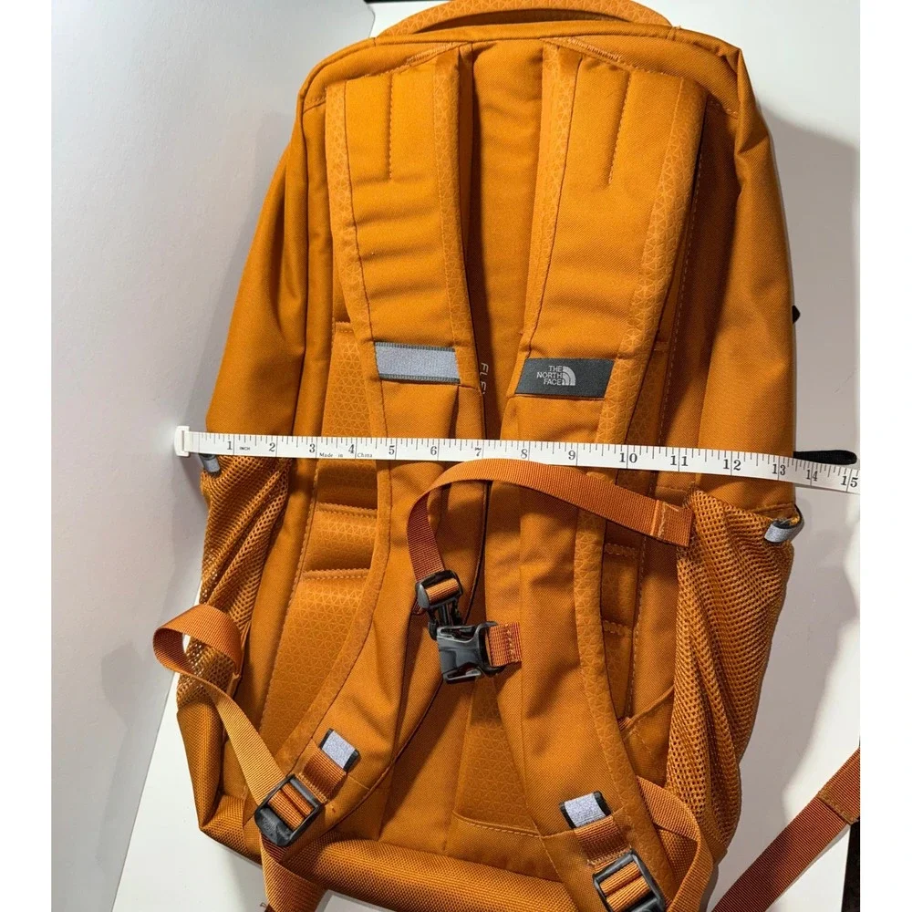 The North Face Jester Backpack Leather Brown Orange NF0A3VXF Laptop Bag NWOT